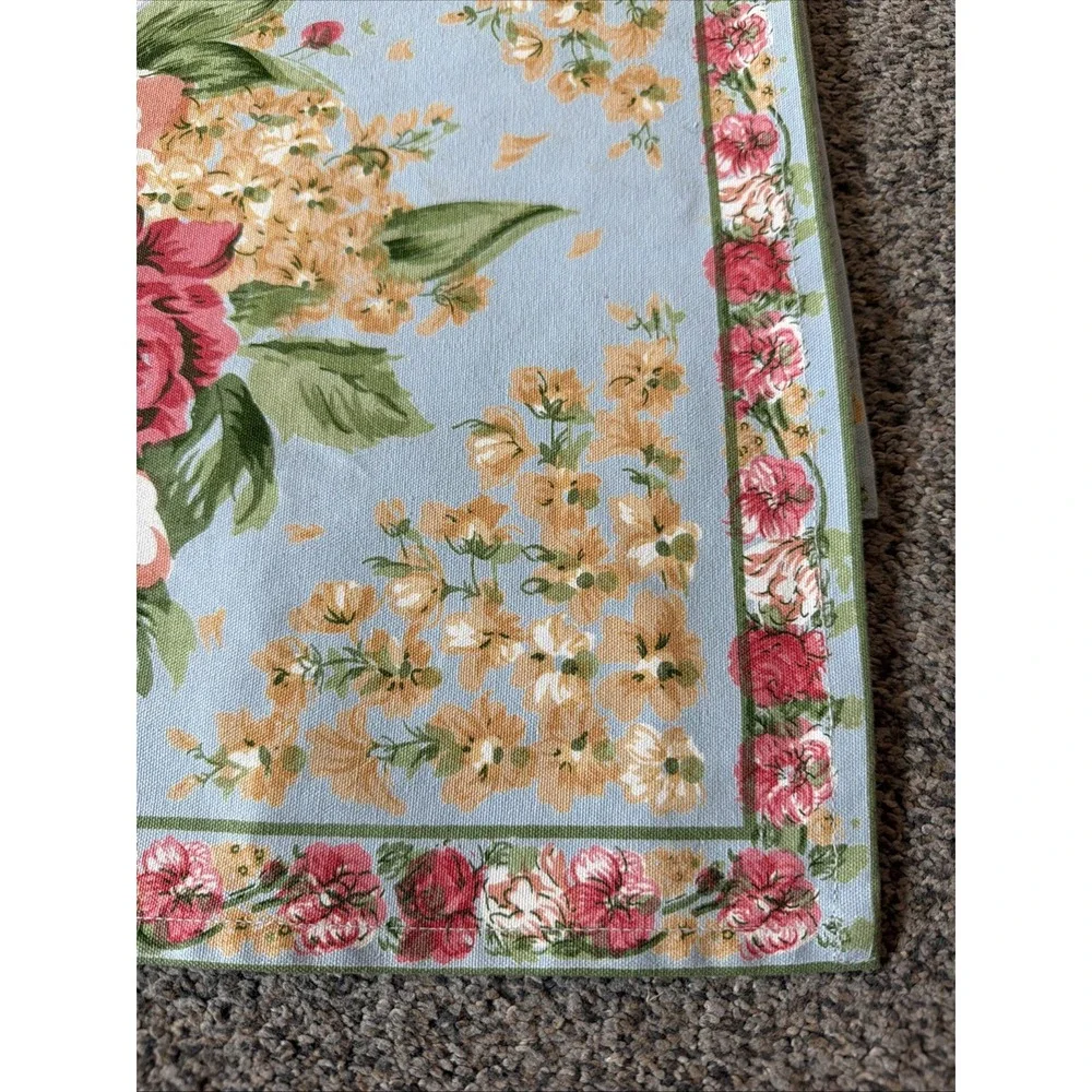 April Cornell Aqua Floral Placemats Set 4 Zinnia Garden New Condition